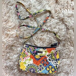 Vera Bradley Quilted Crossbody in Yellow, Orange, Blue & Pink Floral